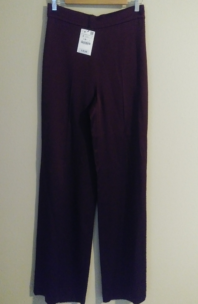 NWT Zara Women Purple Wide Leg Pants Size S